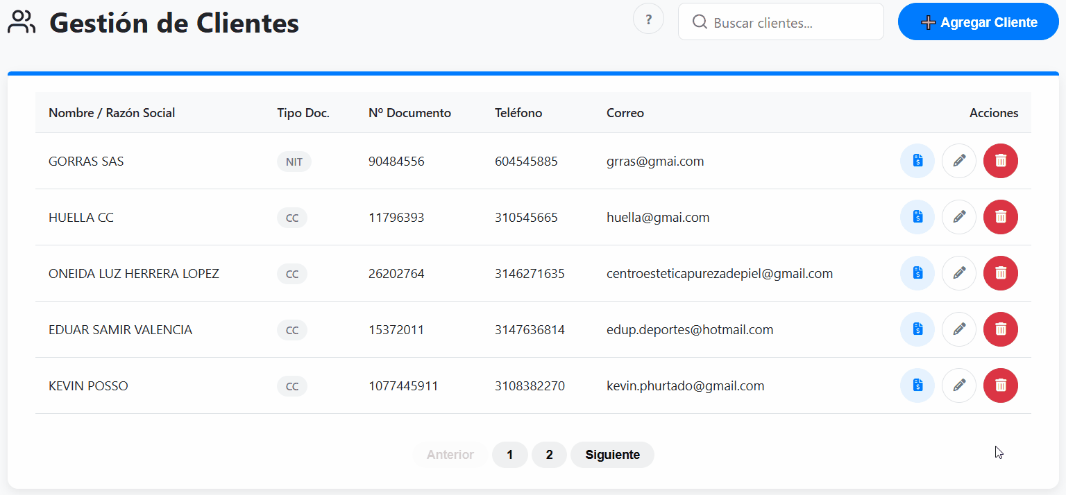 Botón para ver estado de cuenta de un cliente